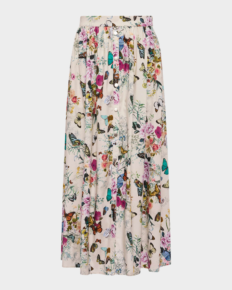 Seina Front Placket Midi Skirt
